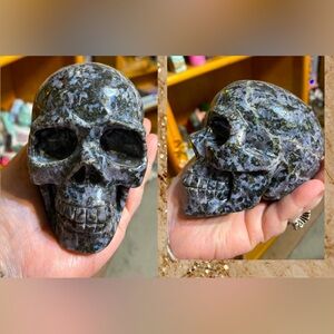 New Gabbro Jasper carved skull. Nice big sz